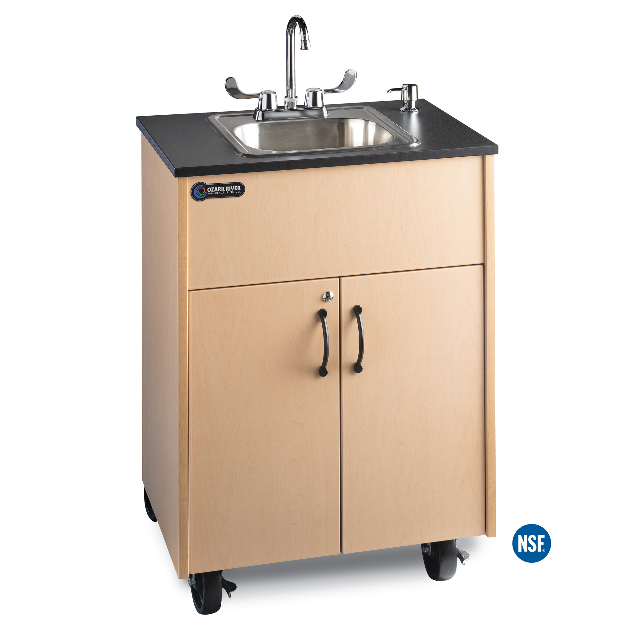 Ozark River Holdings, LLC, Portable sink, hot cold, Lam countertop, Model# Premier 1 Maple